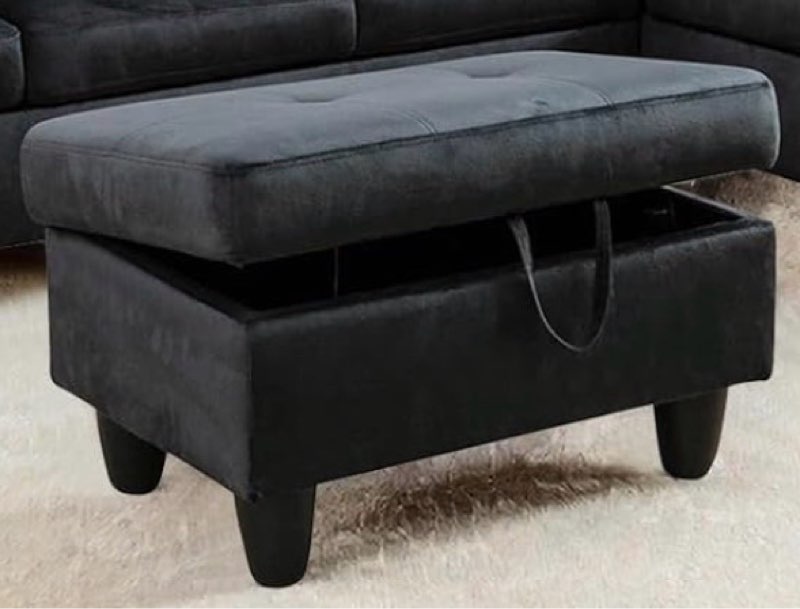Storage Ottoman, Microfiber Facing, color brown. 