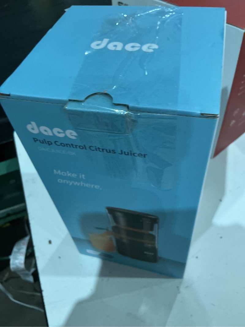 Condition photo showing As Is for dace rechargeable citrus squeezer for orange, lemon, grapefruit, watermelon, pomegranates with one t
