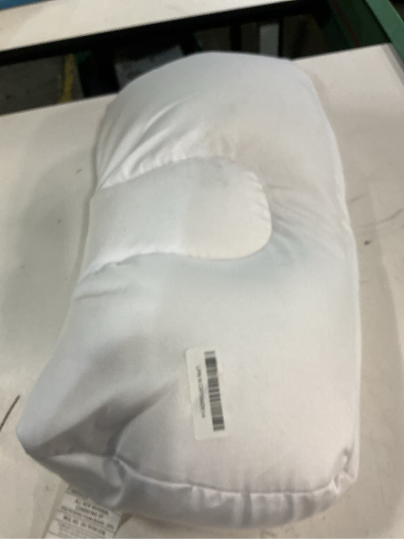 Condition photo showing Good Condition for remedy microbead pillow - moldable and temperature regulating cushion ergonomic pillow - supports head, neck and shoulders for restful sleep and travel - (white)