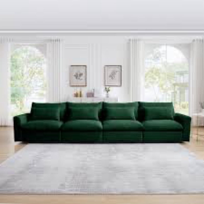 Green Corduroy Sofa Cushion 140 INCOMPLETE 