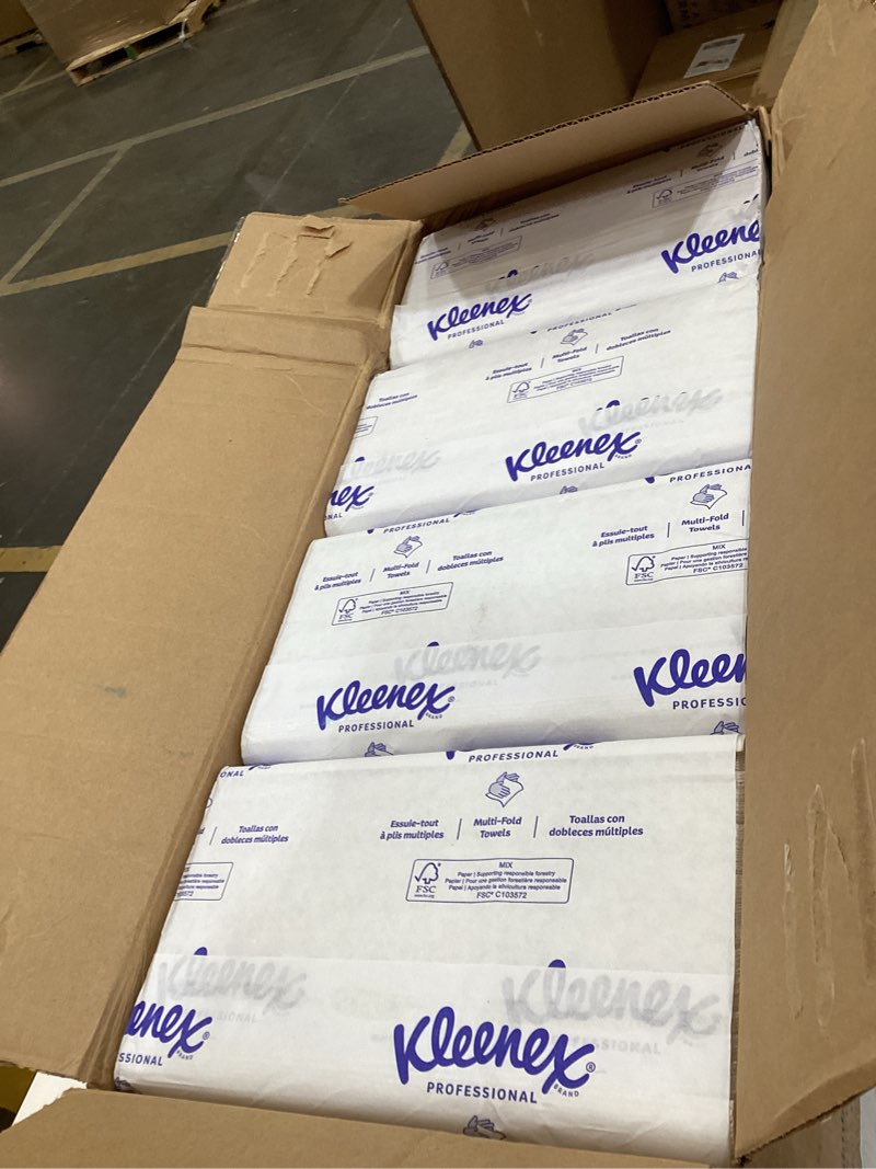 Condition photo showing New/Like New for kleenex professional universal multifold paper towels, bulk (01890), absorbency pockets, 9.2" x 9.4" towel, white (150 sheets/pack, 16 packs/case, 2,400 sheet total) 150 count (pack of 16)