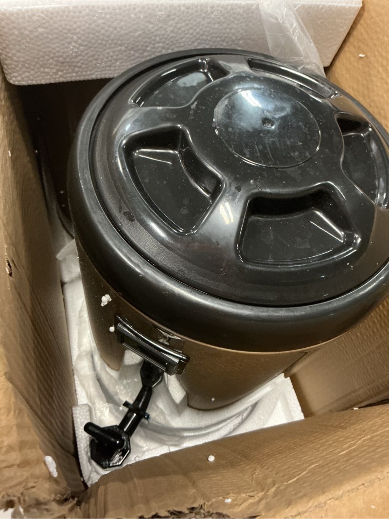 Condition photo showing As Is for vevor insulated beverage dispenser, 3.2 gal/12l stainless steel thermal drink server with spigot & temp display, suitable for hot and cold drinks, for tea coffee water in cafes & restaurants, 2 pack 3.2 gal (2 pack)