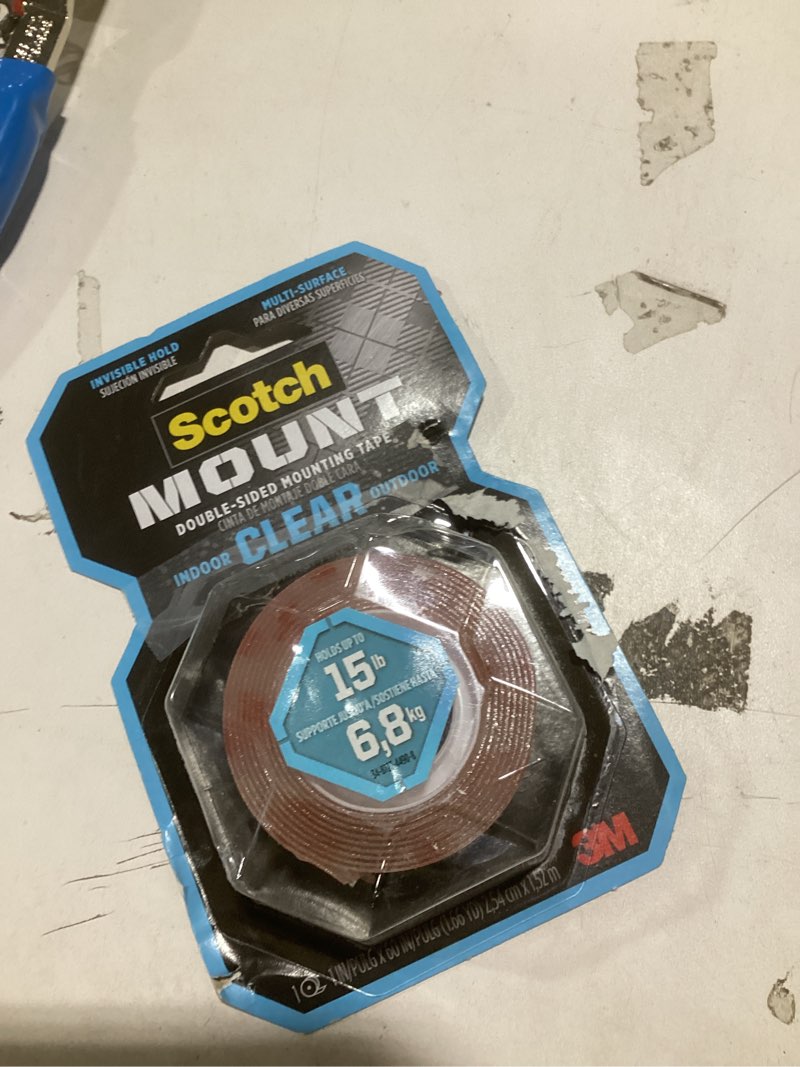 Condition photo showing Good Condition for Scotch Mount Double-Sided Mounting Tape Clear 1" x 60": Heavy Duty Wall Tape, Double Stick for Art & Office
