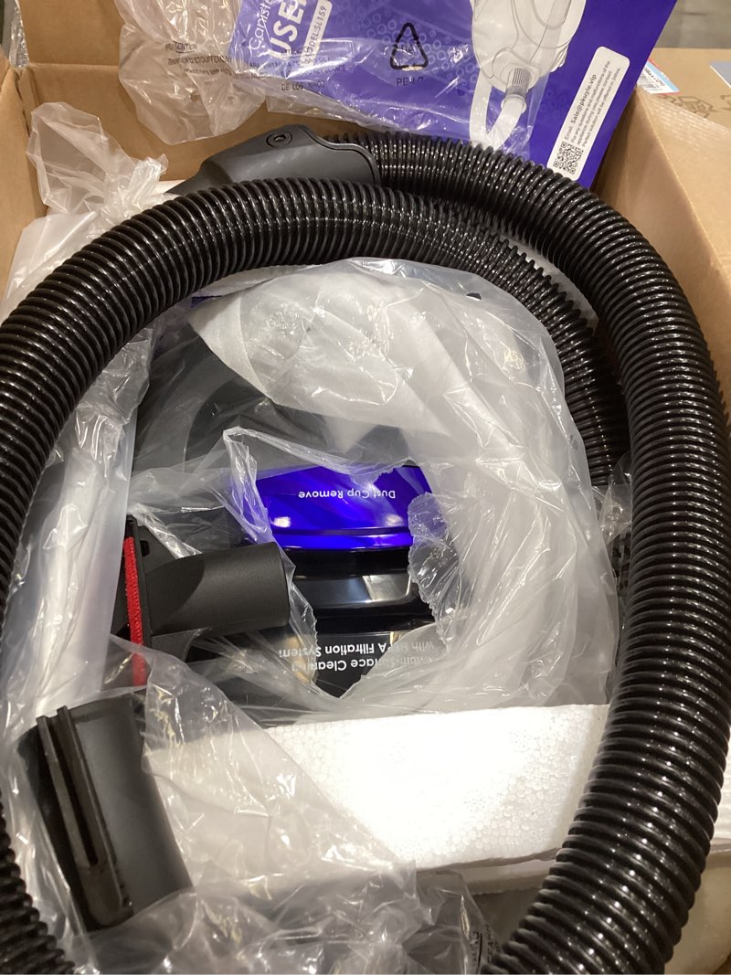 Condition photo showing Good Condition for canister vacuum cleaner, 40kpa 1600w cyclon power bagless canister vacuum cleaners for home, 3.7qt large dust cup, lightweight vac for hard floors, carpets, pet hair, blue