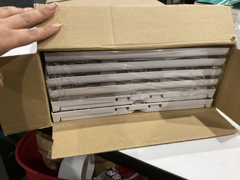 Condition photo showing Good Condition for Pinkpum 6 Pack Closet Organizers Storage Bins, Stackable Plastic Drawer Basket for Clothing, Stackable Storage Bins Shelf Storage Container for Closet Wardrobe Bedroom Bathroom Office White 6 Pack L White