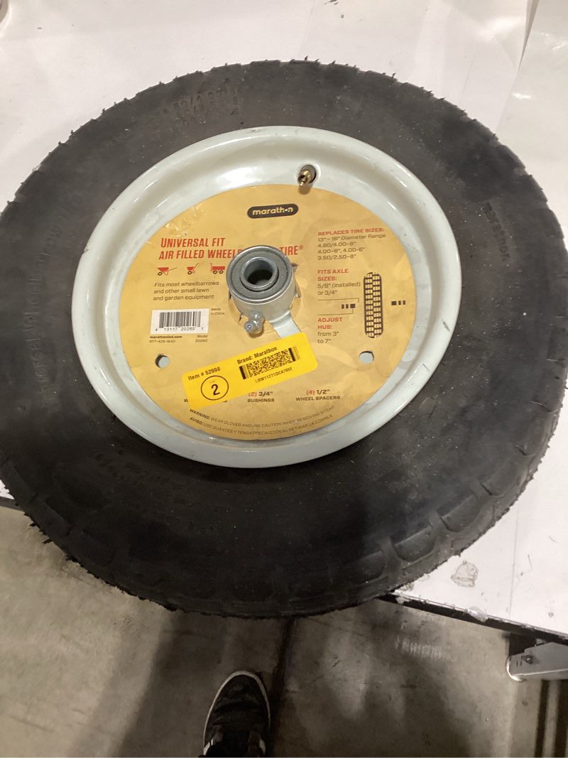 Condition photo showing As Is for marathon 14.5-in pneumatic universal wheelbarrow