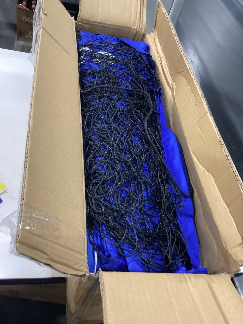 Condition photo showing Good Condition for Volleyball Net for Backyard, Anti-Sag Heavy Duty Adjustable Outdoor Net with Winch System, Beach Volleyball Set with Ball and Carry Bag blue