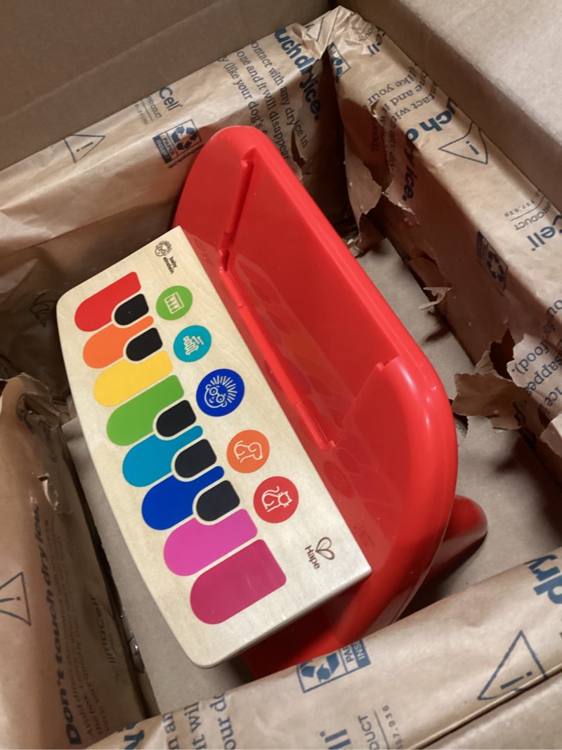 Condition photo showing As Is for Baby Einstein Cal’s First Melodies Magic Touch Wooden Piano Musical Baby Toy, Ages 6 Months + Cal’s First Melodies Piano