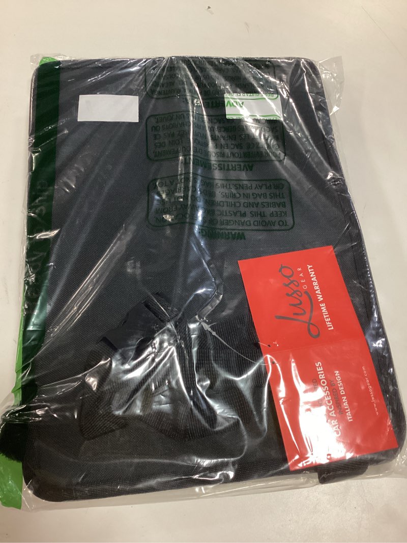 Condition photo showing Good Condition for Lusso Gear Car Trash Can - 2.5-Gallon, Black, Round - Leak-Proof & Spill-Proof Lid & Waterproof Removable Liner - Hanging Car Trash Bin & Organizer for SUV, Truck & Minivan 2.5 Gal 1-Pack Black