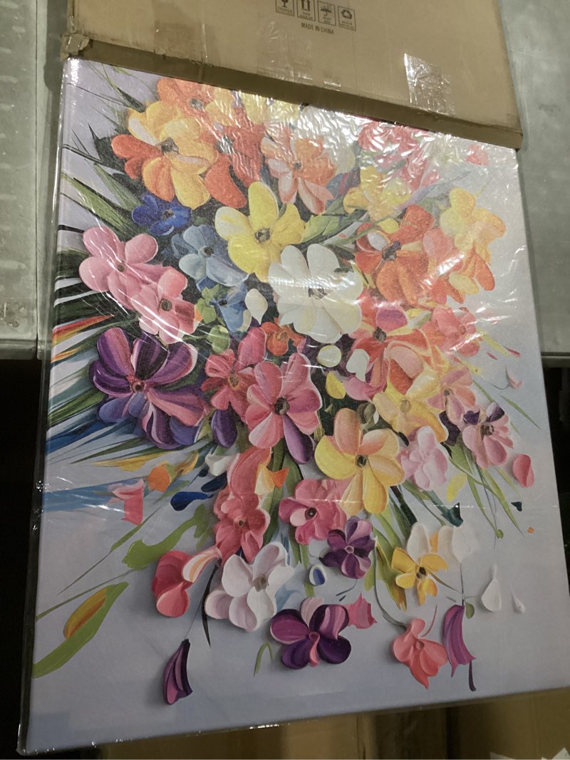 Condition photo showing Good Condition for similar  to photo jdbeehpy wall art frame canvas various colorful flowers decor painting modern aesthetics mural print&poster for office 20x30inch(50x75cm) 20x30inch(50x75cm) flowers-unframe