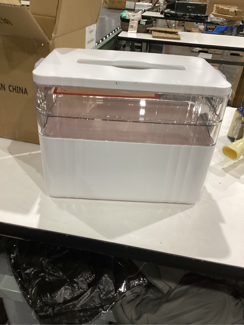 Condition photo showing Good Condition for arstpeoe 3-tier medicine organizer - portable medicine cabinet with plastic handle, multipurpose medical box, pill organizer, empty first aid kit for home