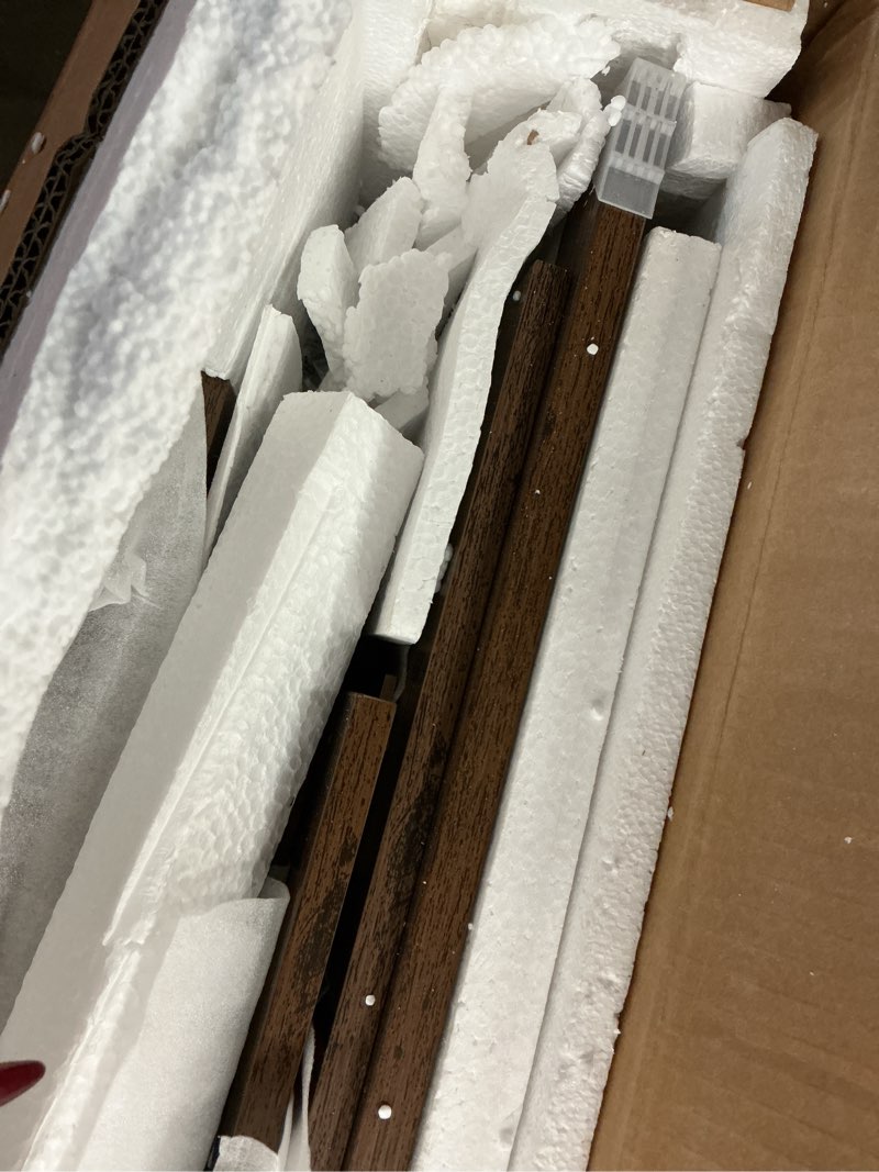 Condition photo showing Good Condition for Yaheetech TV Stand for 65 Inch TV, Farmhouse Entertainment Center with Storage, Wood Tall TV Stands for Living Room with Sliding Barn Doors, Rustic Brown Rustic Brown 55 × 16 × 30.5 in