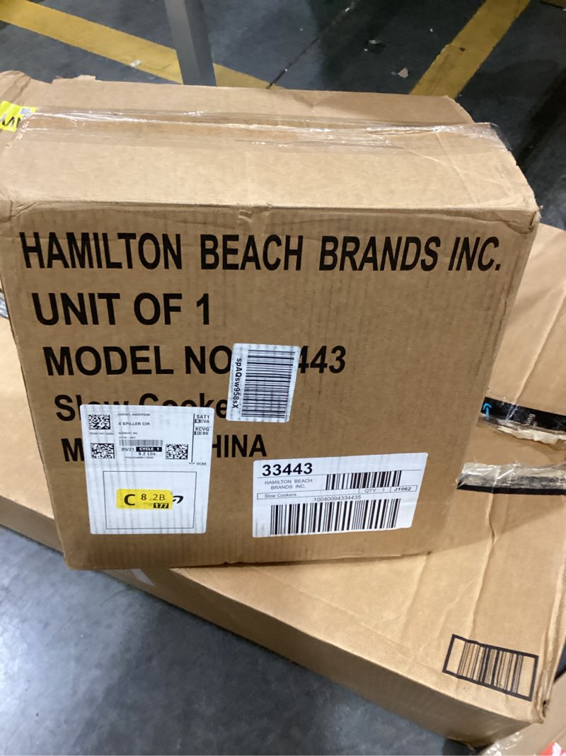 Condition photo showing New/Like New for hamilton beach 4 quart programmable slow cooker with flexible easy programming, 5 cooking times, dishwasher-safe crock & lid, silver (33443) 4 quarts