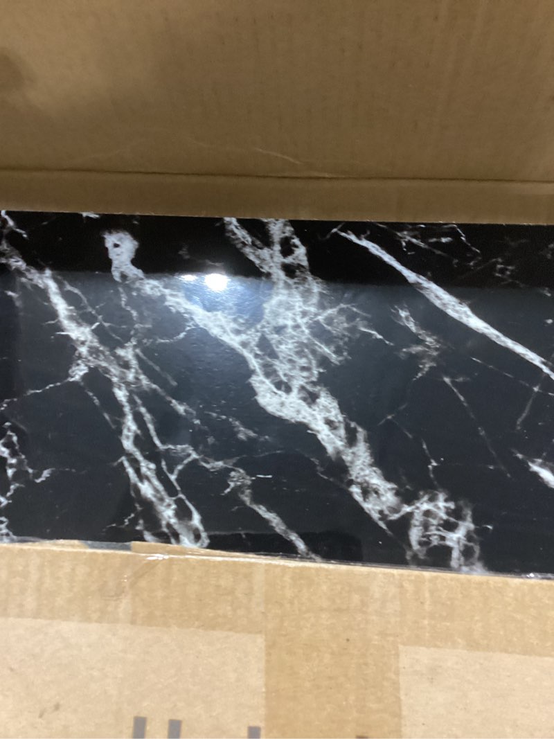 Condition photo showing Good Condition for Haimin Wall Panels Peel and Stick 10 Pieces 23.6x11.8in (19.4 Sq. Ft. Coverage) Lightweight Backsplash Marble Look Tile (not Real Marble) Ideal for Kitchen Bathrooms Living Rooms Bedrooms (Black-JGH)
