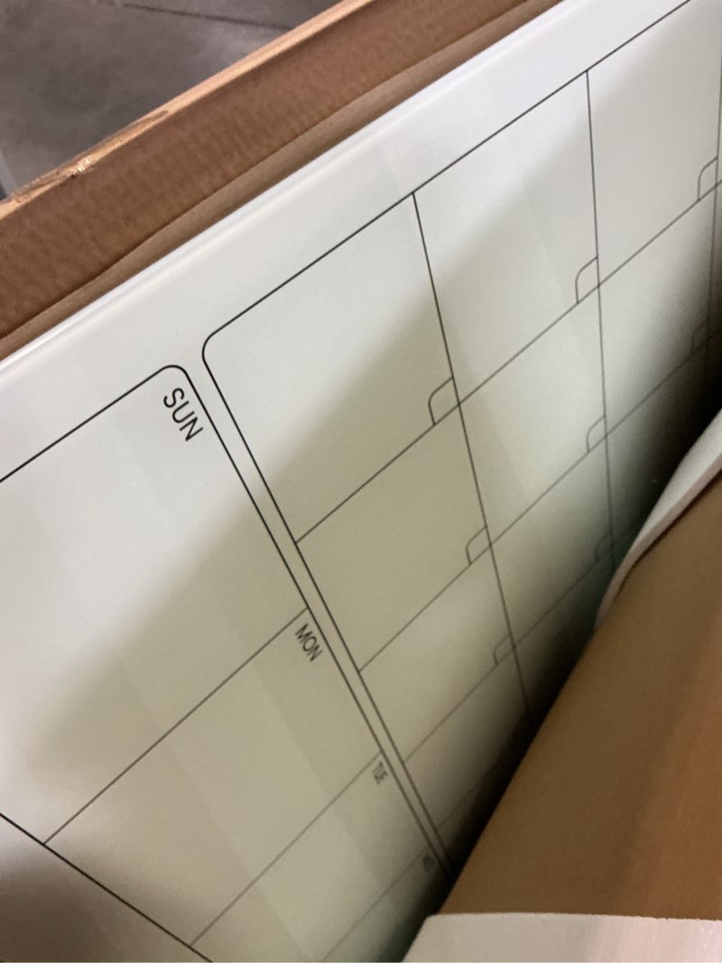 Condition photo showing Good Condition for magnetic glass whiteboard calendar 48"x36" glass dry erase calender board 36"x48" monthly plan white glassboard wall mounted for office school home (white) calendar white 48"w x 36"h