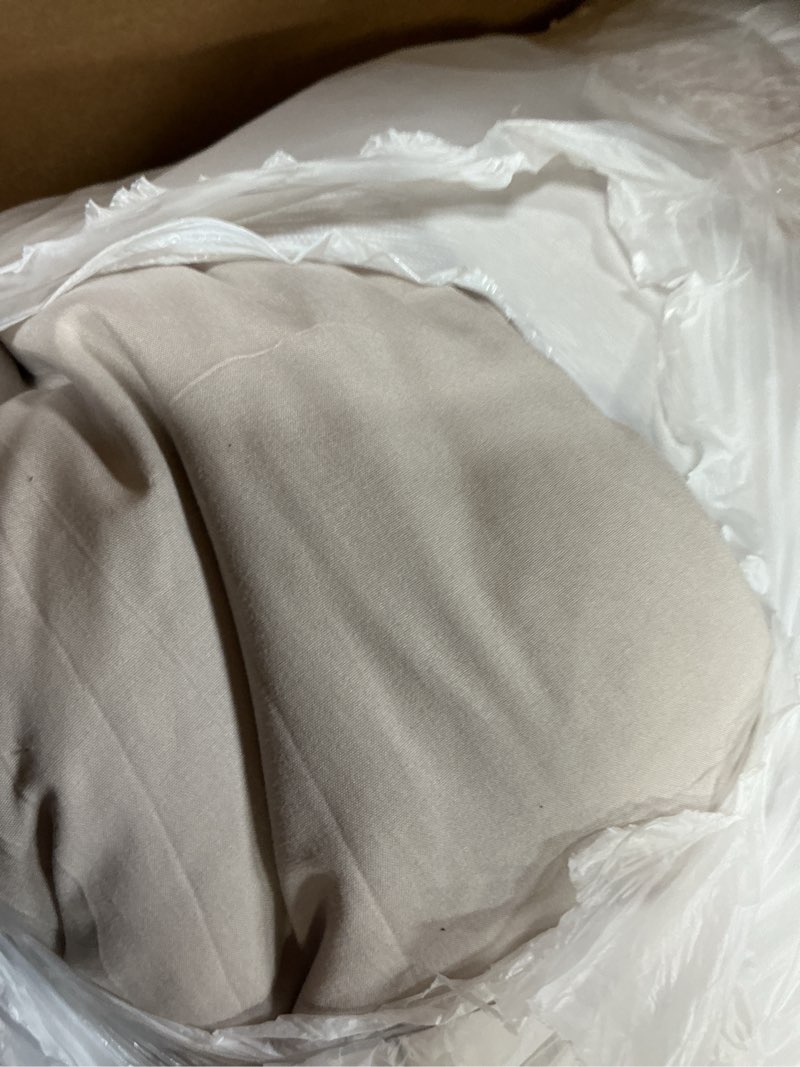 Condition photo showing As Is for CozyLux Beige Queen Comforter Set, 3 Pieces Boho Solid Breathable Quilted Style Bedding Sets, Luxury Fluffy Soft Bed Set with Down Alternative Comforter for All Season (1 Comforter & 2 Pillowcases)