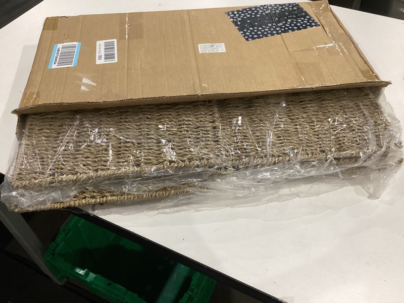 Condition photo showing Good Condition for 12x12x10in seagrass storage baskets set of 2, large wicker storage basket, decorative seagrass shelf basket, pantry baskets organization,folding storage cube bins