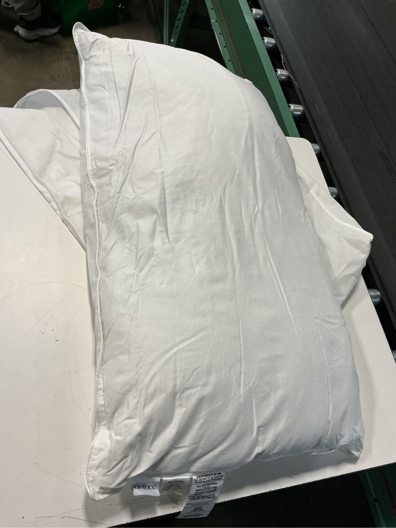 Condition photo showing Good Condition for quince- luxe goose down pillow king medium/firm 