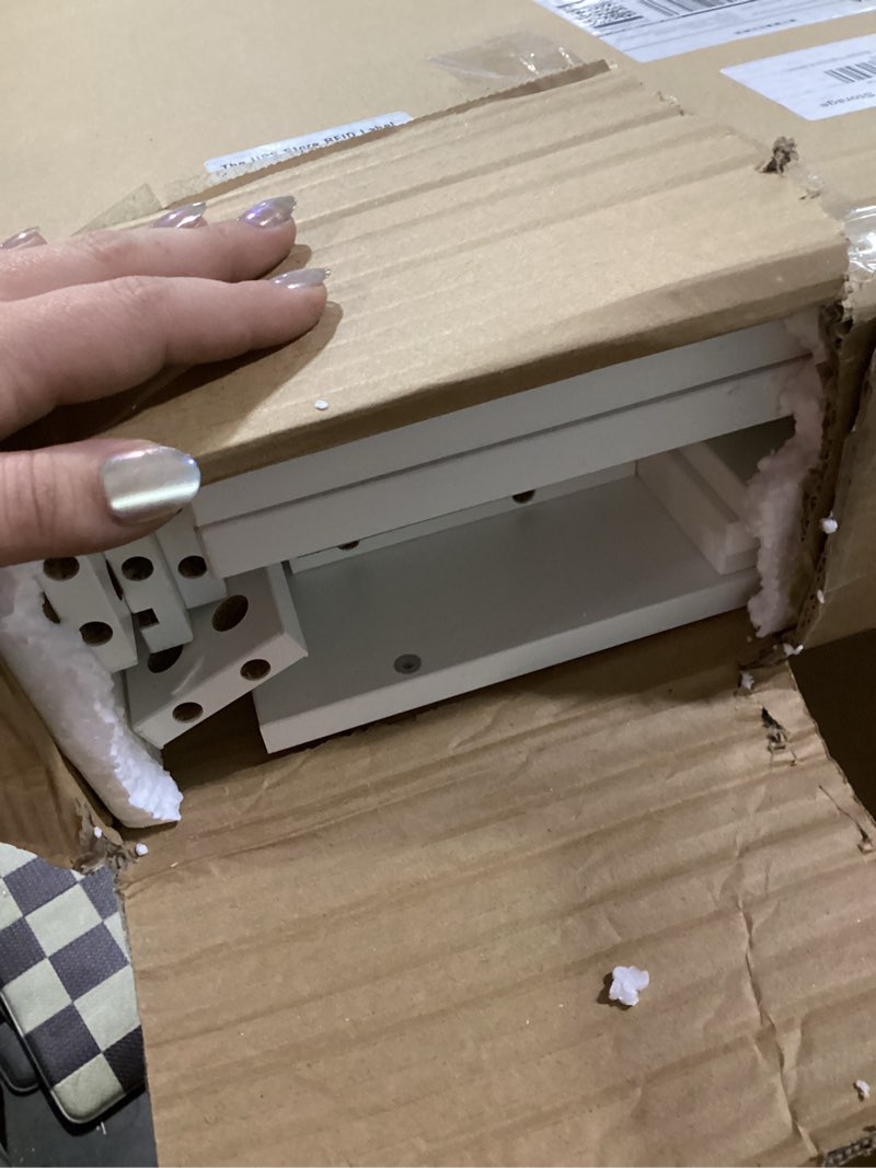 Condition photo showing Good Condition for woodtalks 3 Drawer Dresser, Wood Chest Drawers with Storage for Closet, Bedroom, Living Room and Hallway, Drawers Dresser Bedside Nightstand, White 13.5"D x 23.6"W x 25.5"H (3 Drawers) White