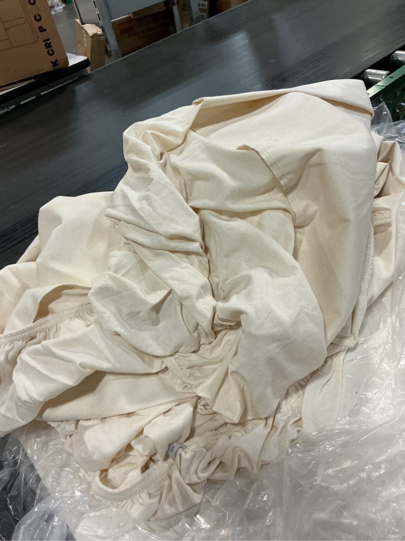 Condition photo showing As Is for organic waterproof mattress protector, king, natural