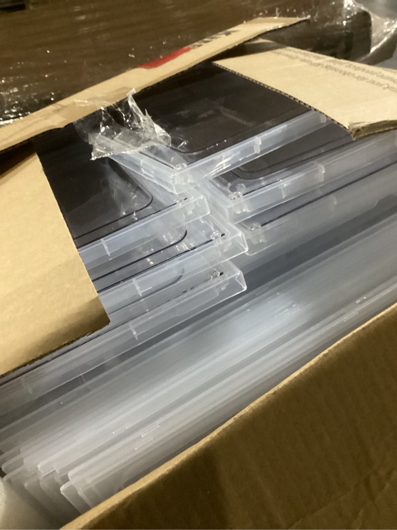 Condition photo showing Good Condition for Kitsure Thicker & Sturdier Shoe Boxes - 12 Pack White Clear Plastic Foldable Storage Organizer with Magnetic Door, Reinforced Heavy-Duty Design for Sneakers, Toiletries & Accessories, 13.2"x9.8"x7.3" White 13.2" x 9.8" x 7.3"