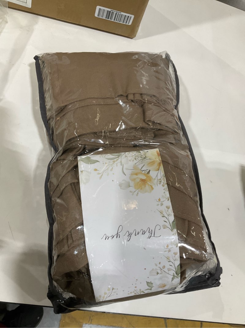 Condition photo showing As Is for Pinch Pleated Linen Curtains 102 Inch long Memory Shape Training Pleat Drape with Hooks Rings Back T