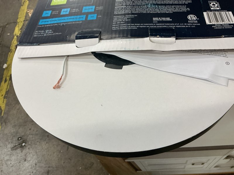 Condition photo showing As Is for Project Source Adjustable Color Flush Mount Light