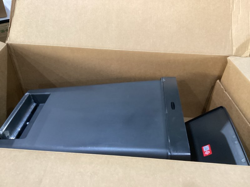 Condition photo showing Good Condition for Rubbermaid Premier Series II Step-On Trash Can for Home and Kitchen, with Lid Lock and Slow Close, 12.4 Gallon, Charcoal, for Home/Kitchen/Garage/Apartment/Office 12.4G - Classic Plastic