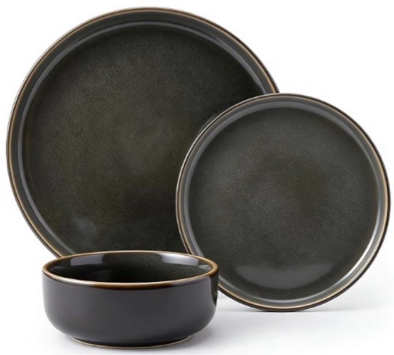 plates and bowls sets,12 pieces round porcelain dinnerware sets,dishes, plates, dishware sets,chip resistant ceramic dish set dining dinner ware service for 4 blue large