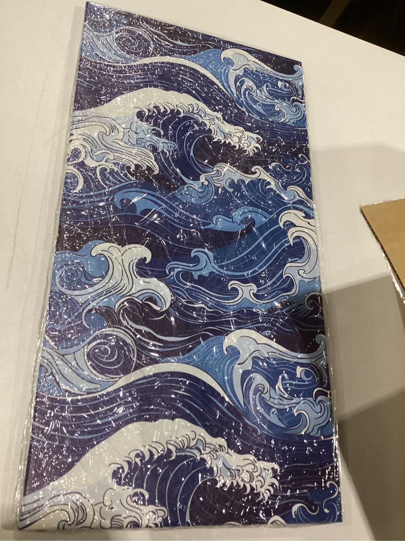 Condition photo showing Good Condition for great wave decor japanese canvas wall art seascape picture asian landscape canvas prints blue poster kanagawa artwork for living room bedroom home decor framed - 12.00"x24.00" art-2 24"l x 12"w