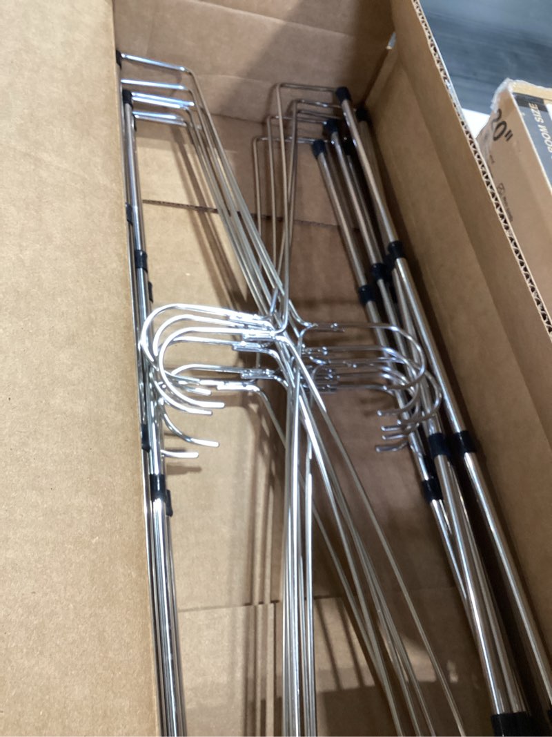 Condition photo showing Good Condition for 12 Pcs Bedspread Drapery Hangers 22 Inch Metal Linen Hanger Heavy Duty Blanket Tablecloth Hangers with Anti Slip Rubber Sleeve for Heavy Items, Silver