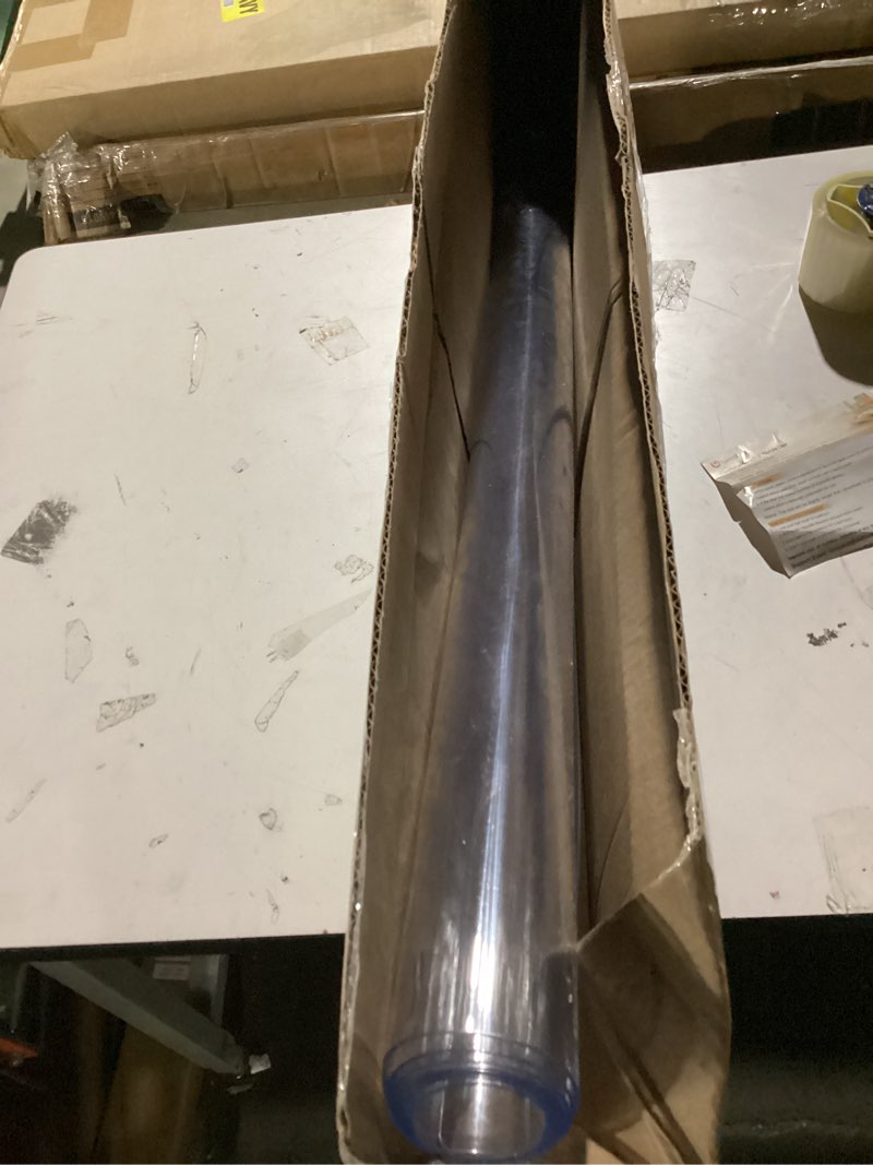 Condition photo showing As Is for elaine karen clear plastic table cover protector 100% waterproof table protector crystal clear plastic tablecloth cover for dining table heavy duty vinyl, 54" x 72" rectangle 54" x 72" (oblong) rectangle