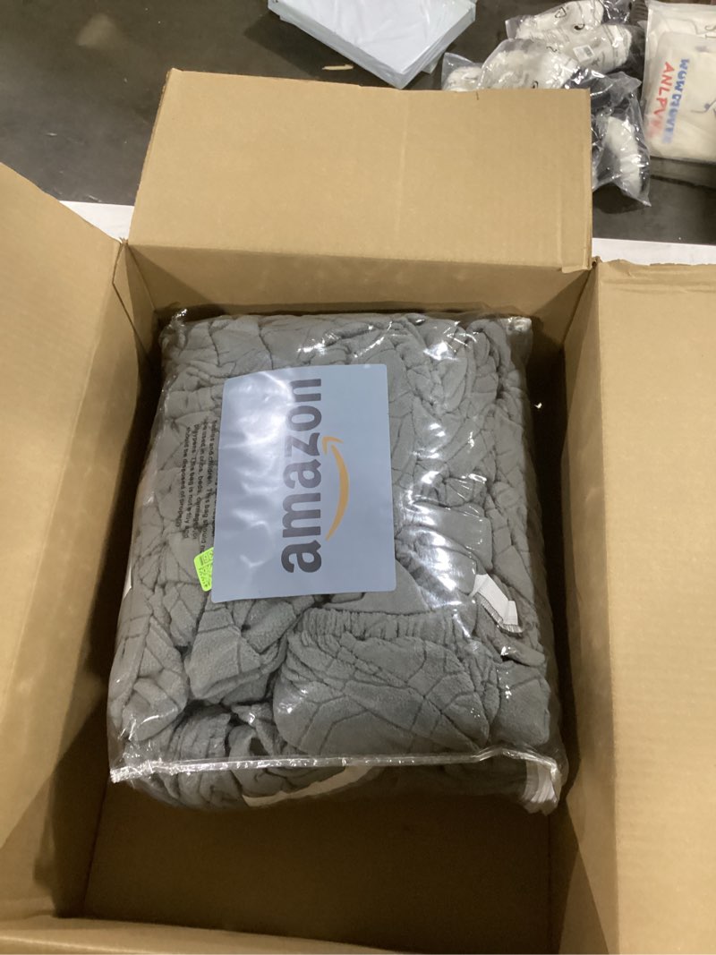 Condition photo showing Good Condition for VANSOFY Recliner Loveseat Cover with Middle Console Stretch Reclining Sofa Slipcover for 2 Seat Jacquard Reclining Couch Sofa Covers Furniture Protector with Elastic Straps Bottom (Dark Gray) Dark Gray 2 Seater+Console