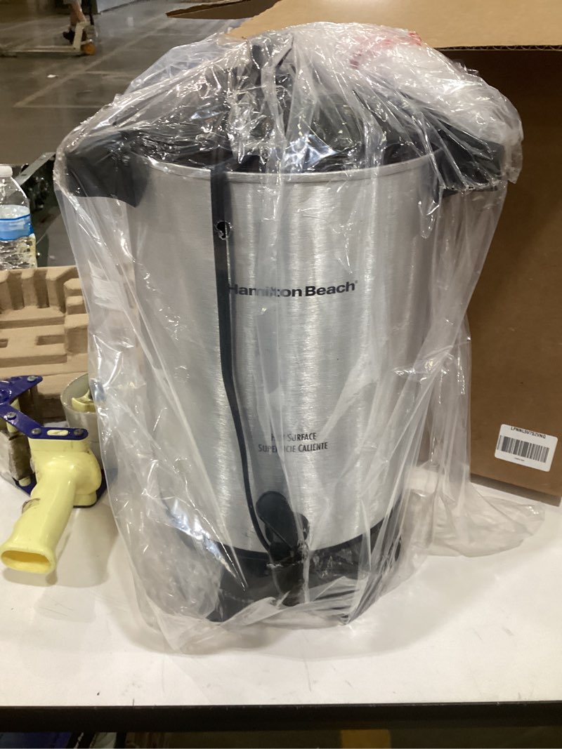 Condition photo showing As Is for Hamilton Beach 45 Cup Coffee Urn and Hot Beverage Dispenser, Silver Single-Spout