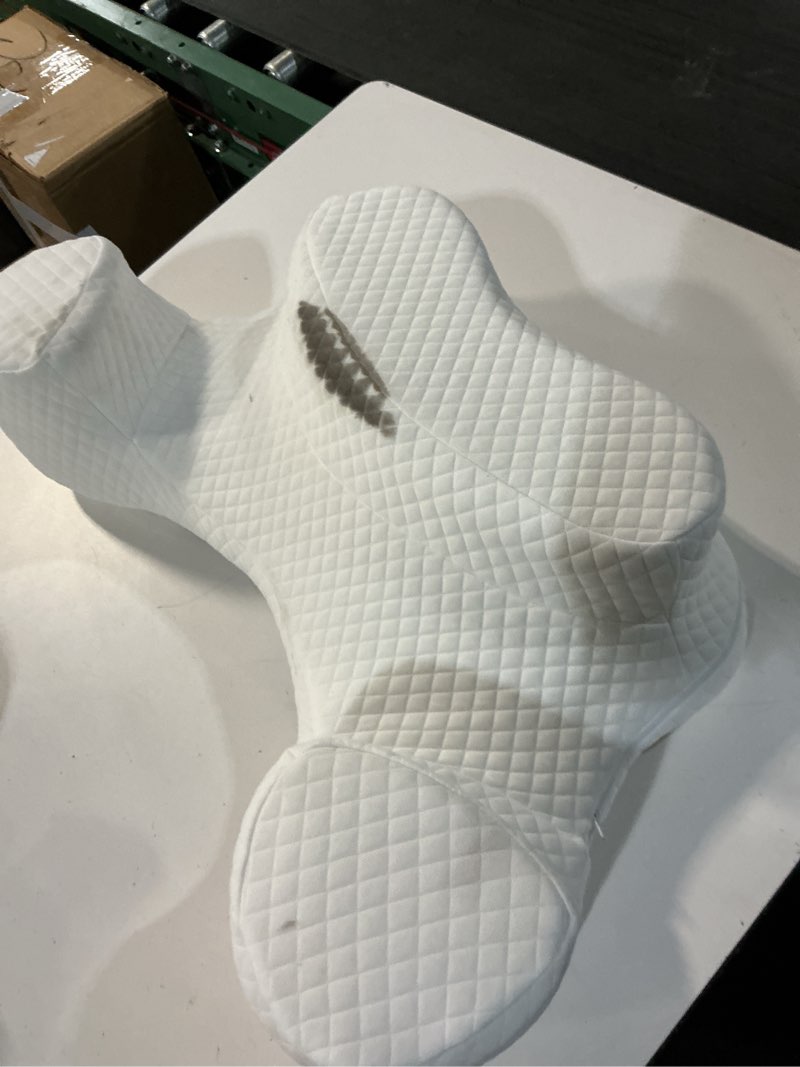 Condition photo showing As Is for side sleeper pillow with arm hole, ergonomic memory foam cervical pillow for neck and shoulder pain relief 2pcs pillowcase, ergonomic knee, leg, arm pillow for adults large