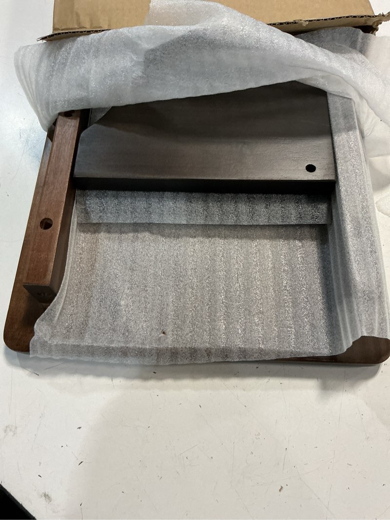 Condition photo showing Good Condition for fanatu wooden step stool, 9in one step stool for adults, wooden beside step platform with 550 load capacity, heavy duty/portable/nonslip/durable construction safe step support for bedroom/home kitchen rich walnut 9in height