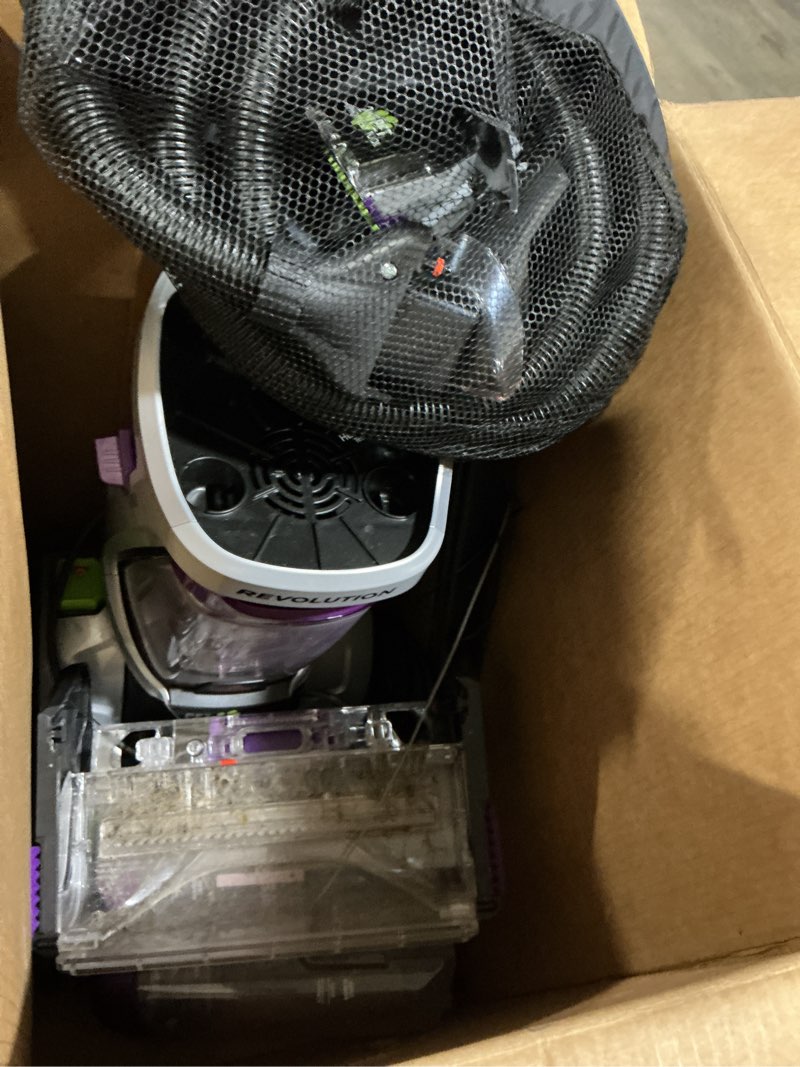Condition photo showing As Is for bissell proheat 2x revolution pet pro plus, 3588f, upright deep cleaner, 30-minute dry time, dual dirt lifter powerbrush, hose & tool attachment, pet upholstery and tough stain tool included proheat revolution pet pro plus