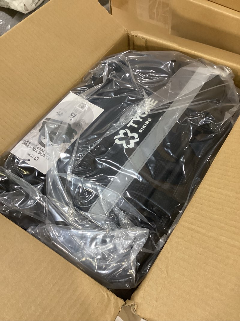 Condition photo showing New/Like New for TYCHE Bike Trunk Bag 35L with Panniers and Phone Holder | Hard Shell Waterproof Carbon Leather 3-in-1 Bag | Expandable Cargo Storage & Cooler Interior | Fits Rear Rack for Ebike, Adult Bicycle