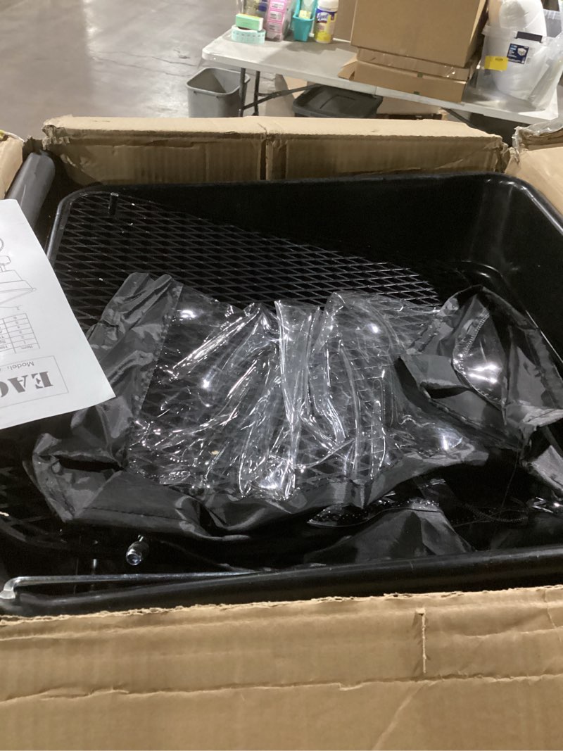 Condition photo showing Good Condition for walk-behind push broadcast spreader, 100lb capacity, 0-9.8ft spreading width, 13in all-terrain pneumatic tires, grate/cover/enclosed gearbox, all season for seed/fertilizer/salt/ice melt