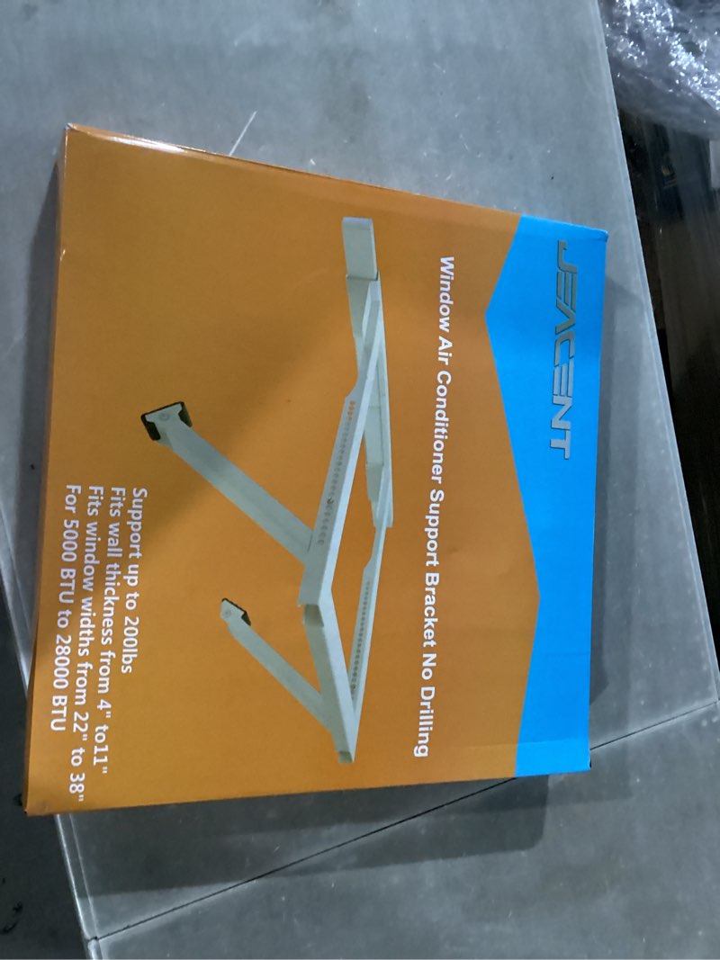 Condition photo showing New/Like New for jeacent universal window air conditioner support bracket no drilling ,no tools, heavy-duty window ac bracket supports up to 200lbs, fits single or double hung windows