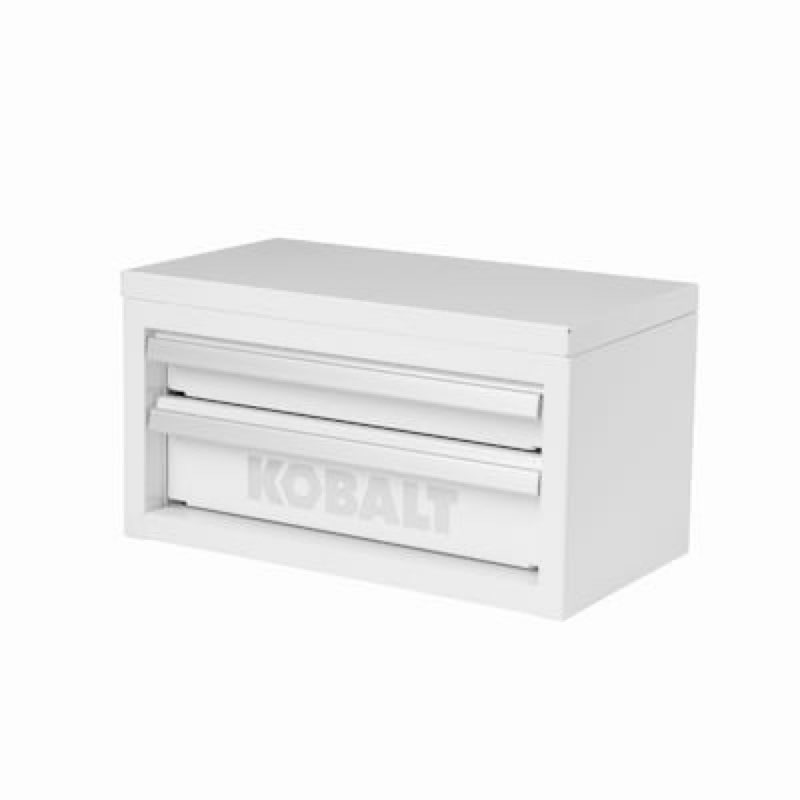 kobalt portable tool box 10.83-in w x 5.91-in h x 5.91-in d 2 -drawer white steel tool box