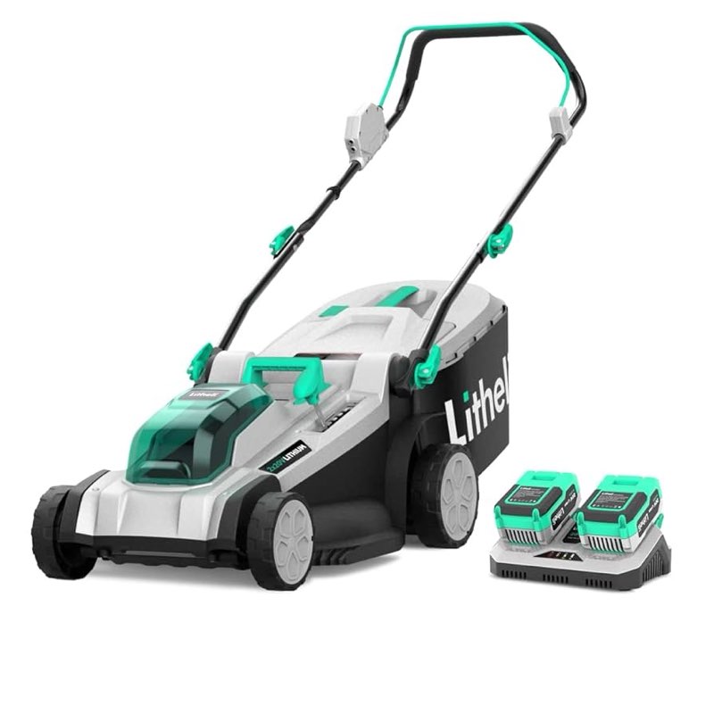Litheli Cordless Lawn Mower 17 Inch, 2 x 20V 4.0Ah Battery Lawn Mowers with Brushless Motor, Bagging & Mulching, Charger Included
