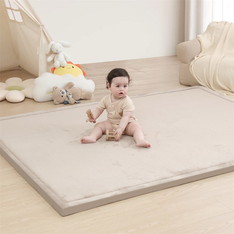 Huloosleep foam play mat, ligh brown