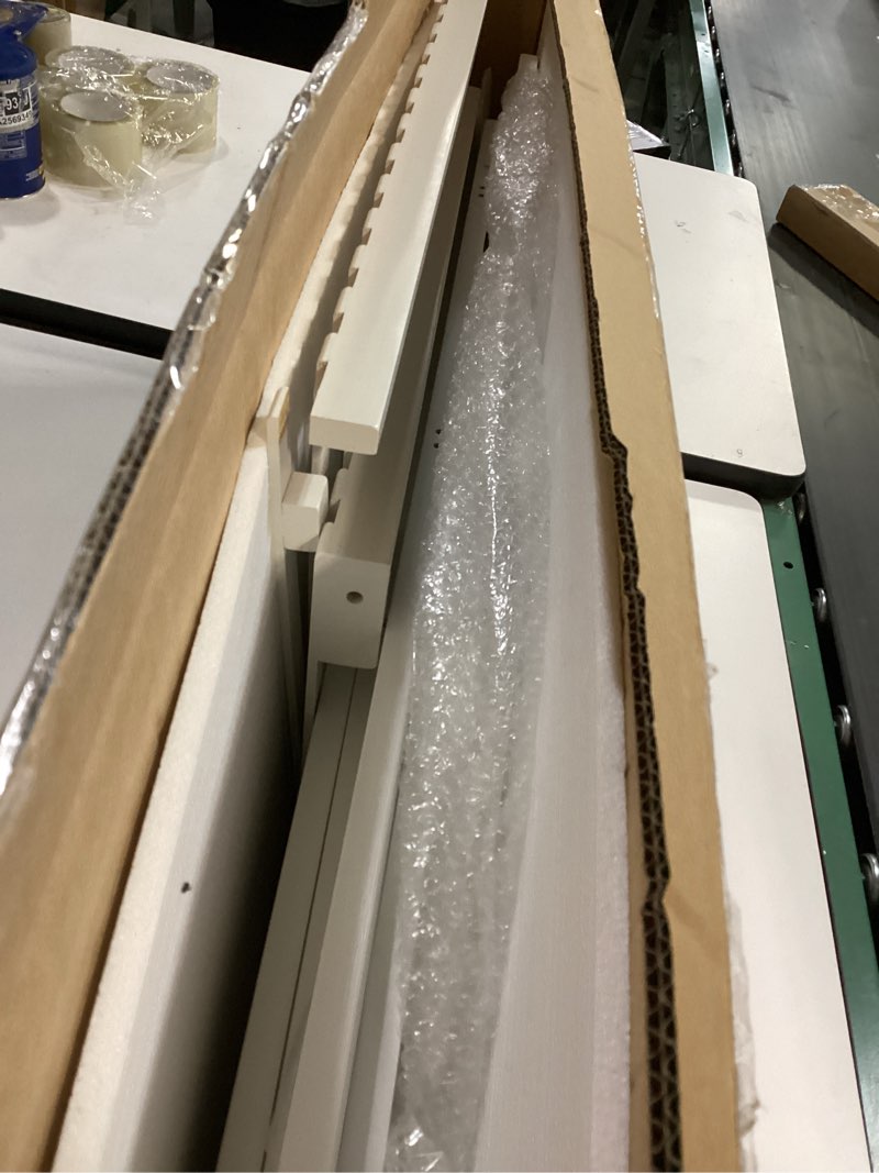 Condition photo showing As Is for Bamboo Bookshelf 3-Tier Ladder Shelf, 39.4” Freestanding Open Bookcase Book Shelf Bathroom Storage Shelf Unit Plant Stand for Small Space, Living Room, Bedroom, Home Office, White 3-tier White