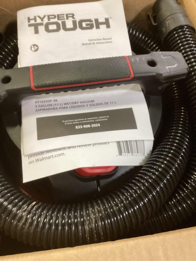 Condition photo showing Good Condition for hyper tough 3 gallon 3.5 hp poly wet dry vacuum for home, car, garage & workshop
