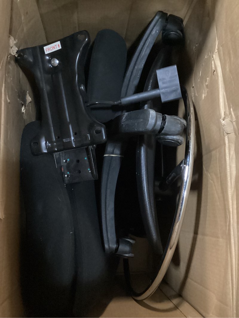 Condition photo showing As Is for flash furniture hercules series big & tall swivel office and gaming chair, ergonomic mesh office chair with padded seat and ratchet back, black