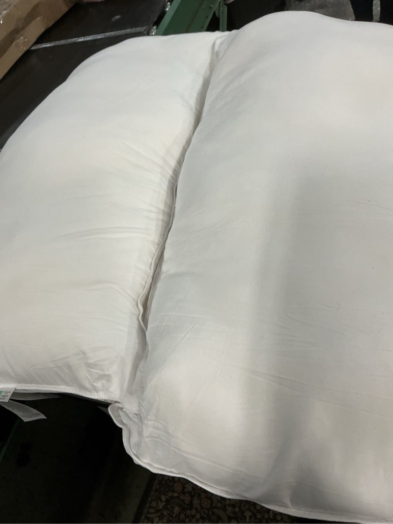 Condition photo showing As Is for firm king size pillows set of 2 20 x 36 pillows made in usa only 20x36 inch sleeping pillow insert for bedroom by looms and linens - hypoallergenic pillow inserts down alternative king size (pack of 2)
