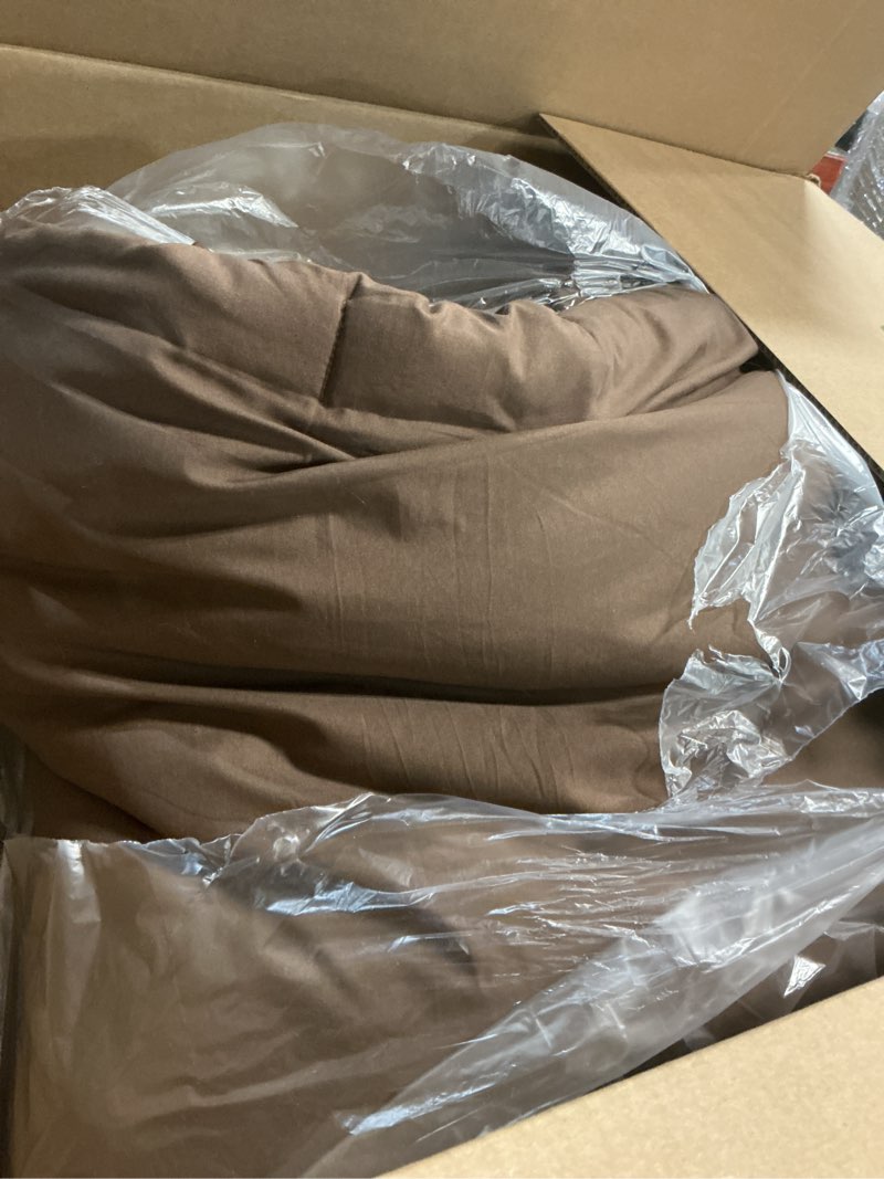 Condition photo showing As Is for Luxlovery Brown Comforter Set Men King Mocha Bedding Comforter Set King Size Chocolate Color Solid Soft Breathable Blanket Quilts Chestut Brown Bedding Set King Size 1-brown King