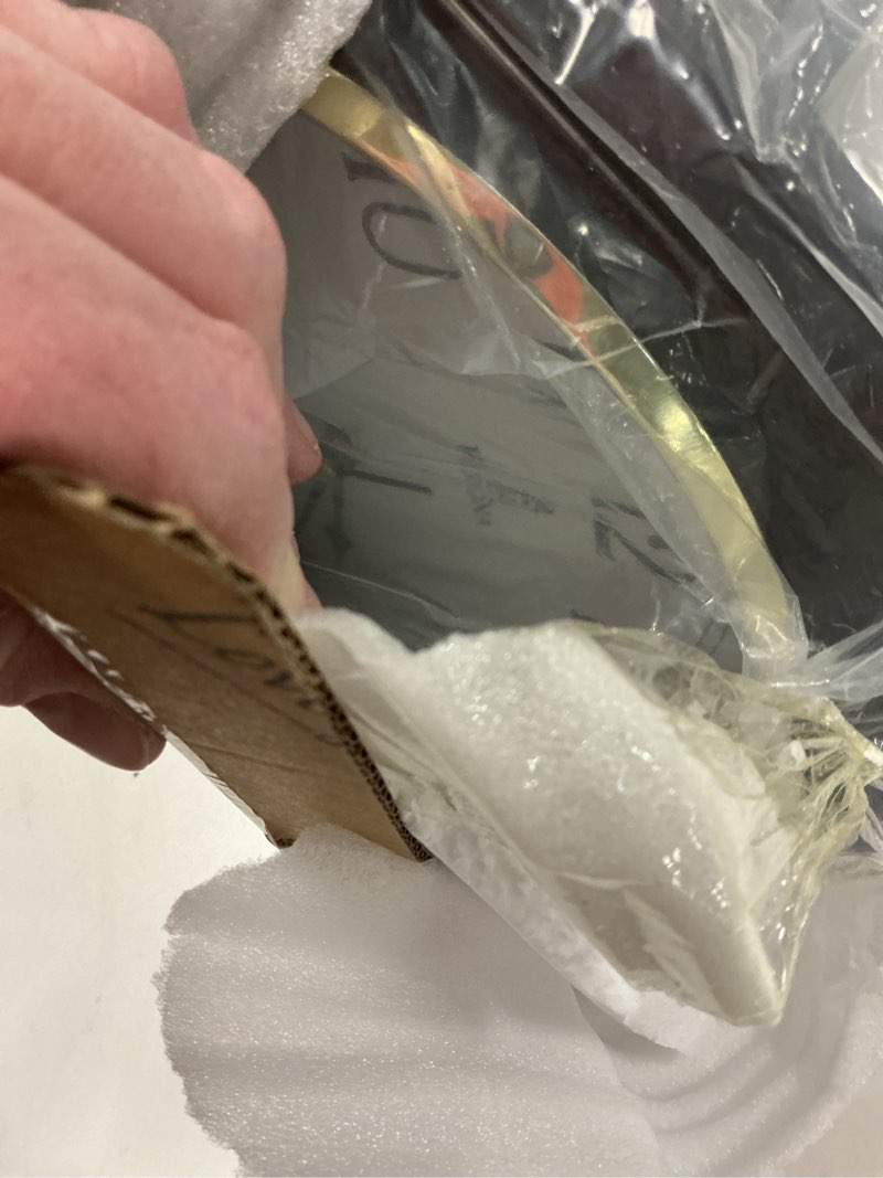 Condition photo showing New/Like New for Pendulum Wall Clock - Real Wood Regulator Clock - Schoolhouse Design - Quiet, Non-Chiming, Wooden & Battery Operated - Decorative Wall Decor for Living Room, Home, Office 18x11 Dark Wood