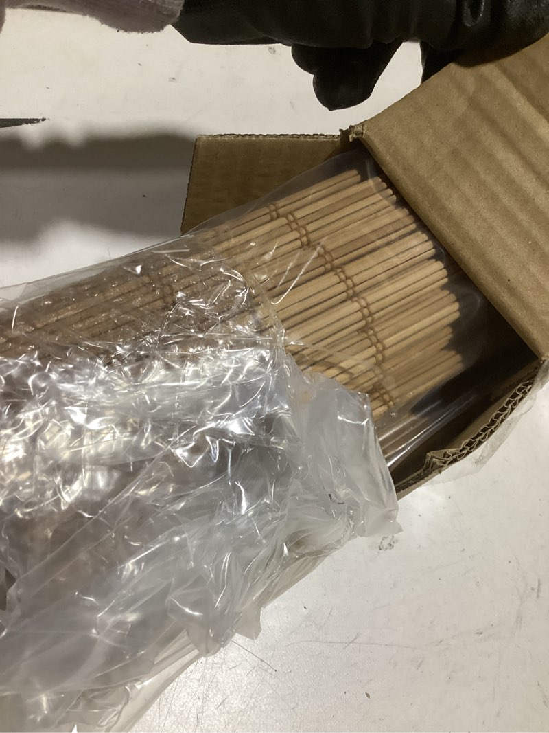 Condition photo showing Good Condition for lazblinds cordless blackout bamboo roman shades, room darkening blinds for interior windows, thermal insulated roll up bamboo blinds for home & patio, 20" w x 64" h, papara carbon blackout - papara carbon 20" w x 64" h